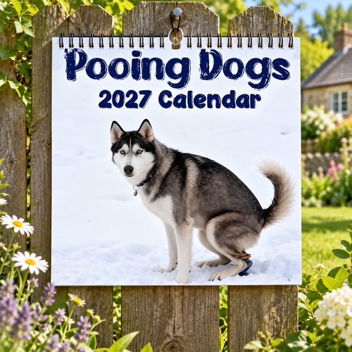 Pooing Dogs 2027 Wall Calendar – 12-Month Funny Dog Calendar, Hilarious Pooping Dog Scenes Hanging Planner for Dog Lovers & Gag Gift