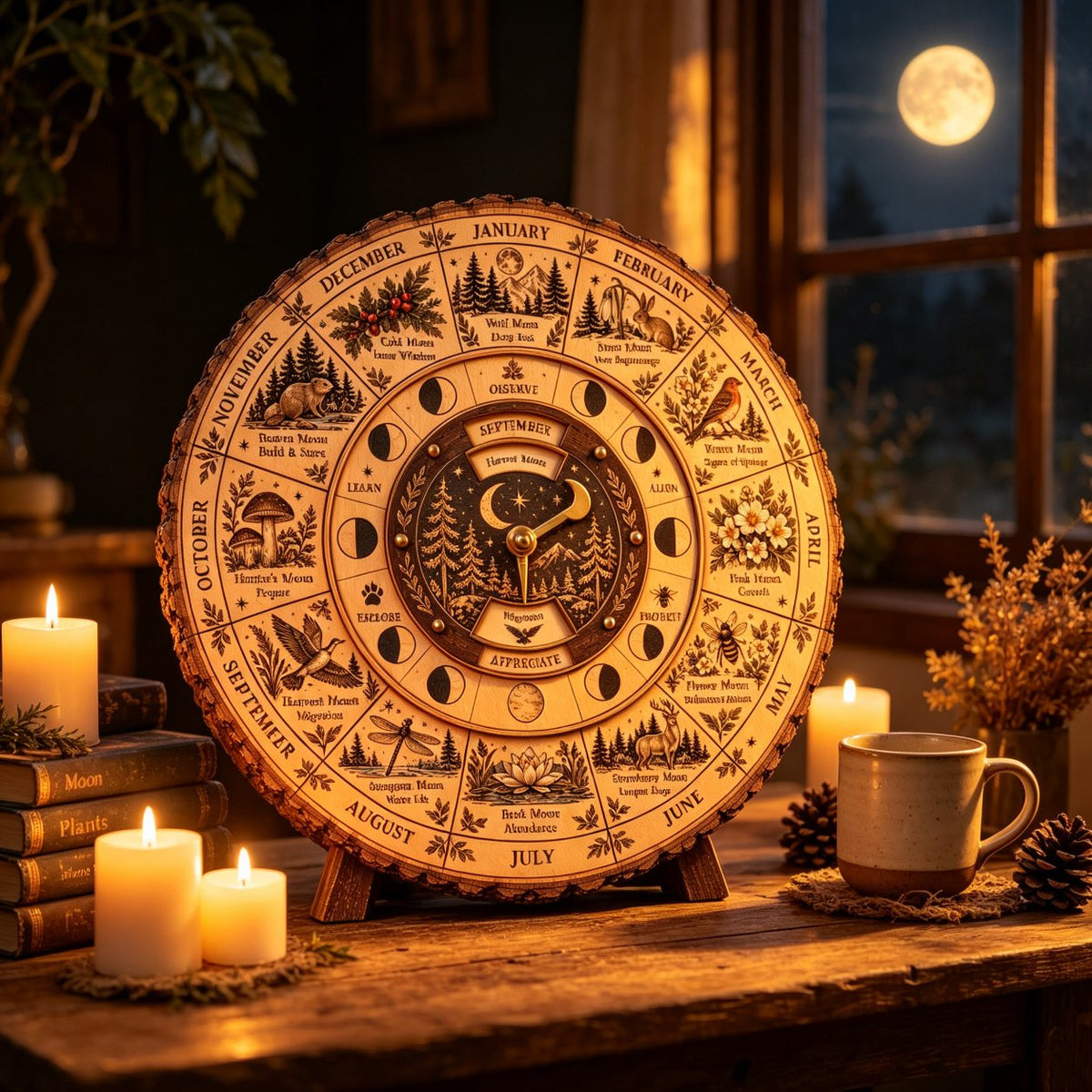 🌙🌲The Moon & Seasons Wheel – 12-Month Seasonal Calendar🌕