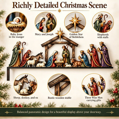 ✝ Nativity Scene Door Topper | Bring The Story Of Christmas Home✨