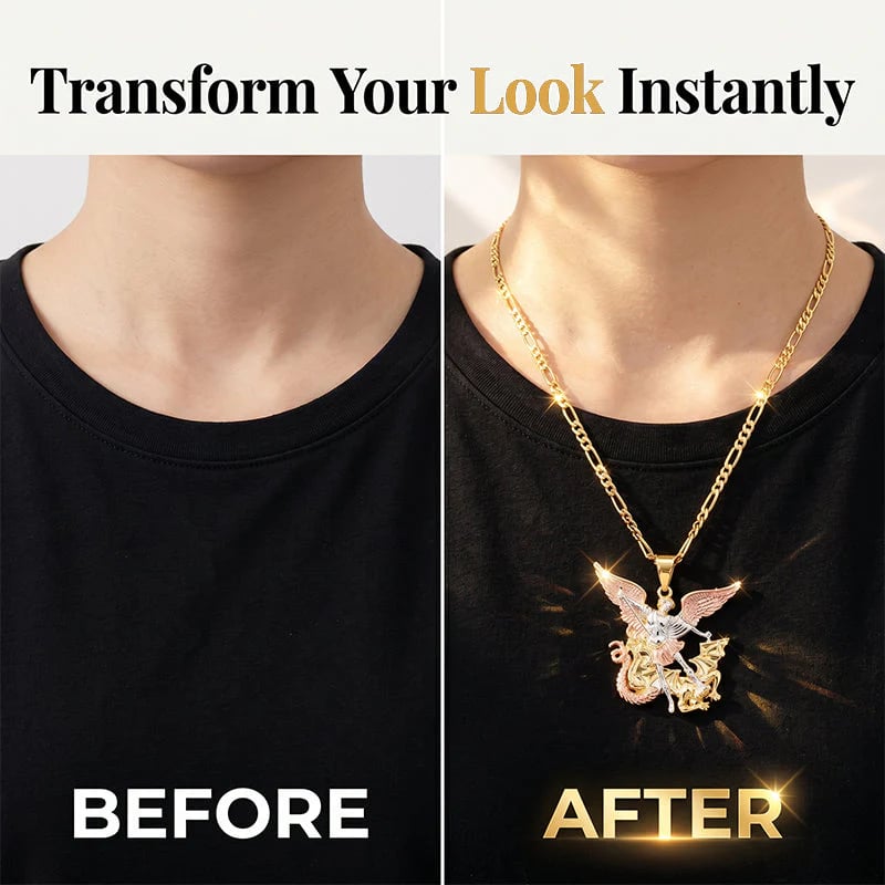 🎁2026 New Arrivals 49% OFF💥Tri-Tone Angel Guardian Pendant Necklace – Elegant & symbolic – Perfect for daily wear or gifting – delicate and meaningful ✨💛🪽