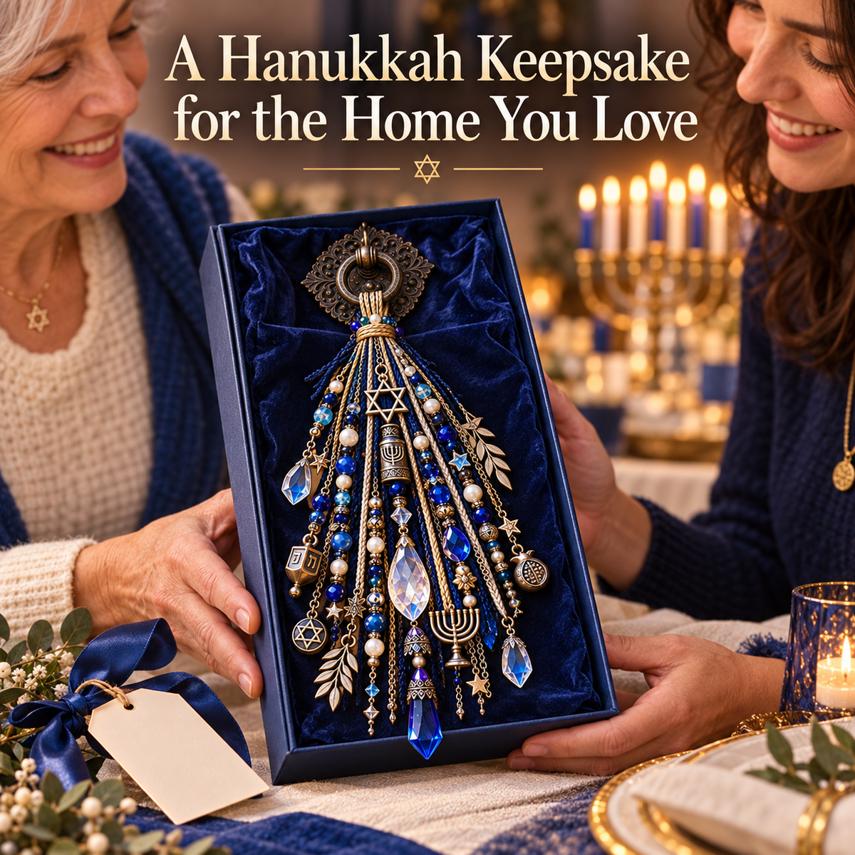 🕎 Festival of Lights Door Blessing – Hanukkah Keepsake for Home & Family