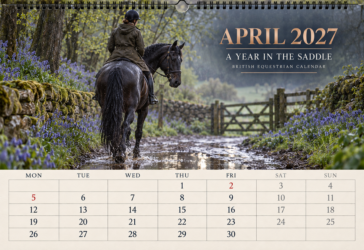 2027 A Year in the Saddle British Equestrian Wall Calendar | A4 Calendar for Horse Lovers