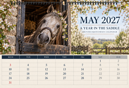 2027 A Year in the Saddle British Equestrian Wall Calendar | A4 Calendar for Horse Lovers