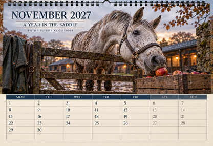 2027 A Year in the Saddle British Equestrian Wall Calendar | A4 Calendar for Horse Lovers