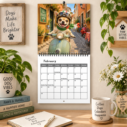 Tiny But Mighty 2027 Wall Calendar – 12-Month Chihuahua Adventures Calendar, Funny Small Dog Scenes Hanging Planner for Chihuahua & Dog Lovers