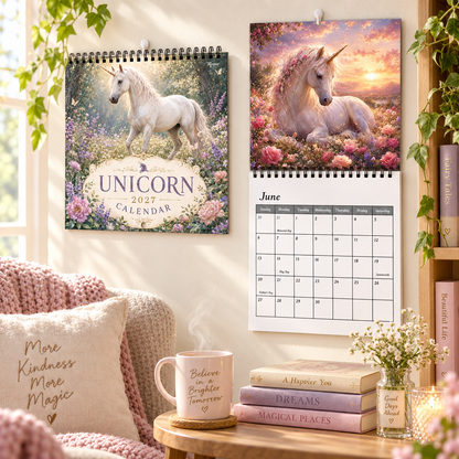 Mystical Unicorn 2027 Wall Calendar – 12-Month Fantasy Unicorn Calendar, Enchanted Flower Forest Hanging Planner for Fantasy, Unicorn & Home Decor Lovers