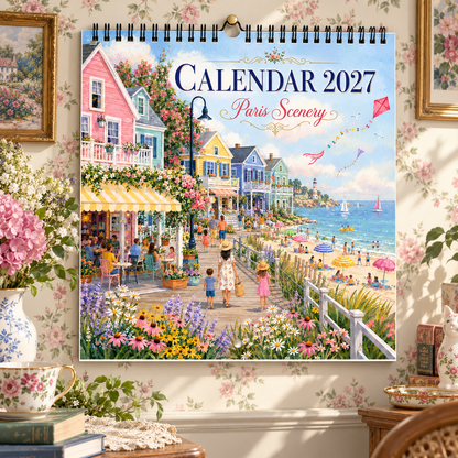 2027 Paris Scenery Wall Calendar | Romantic City Landscape Monthly Planner
