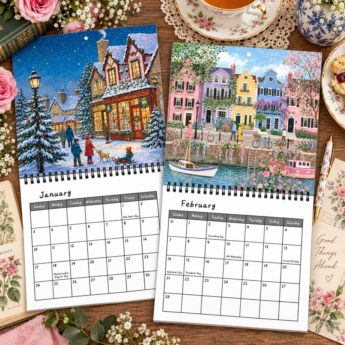 2027 Paris Scenery Wall Calendar | Romantic City Landscape Monthly Planner