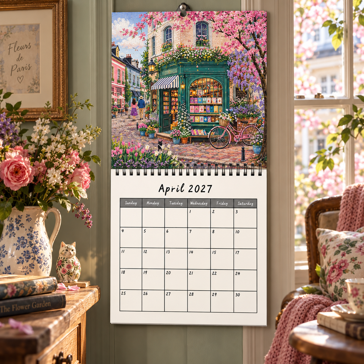 2027 Paris Scenery Wall Calendar | Romantic City Landscape Monthly Planner