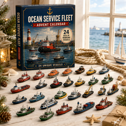 CHRISTMAS KICKOFF: 48% OFF – 2026 Ocean Service Fleet Advent Calendar – 24 Days of Maritime Mission Surprises, Ship Collectible Blind Box – Gift for Ocean Lovers