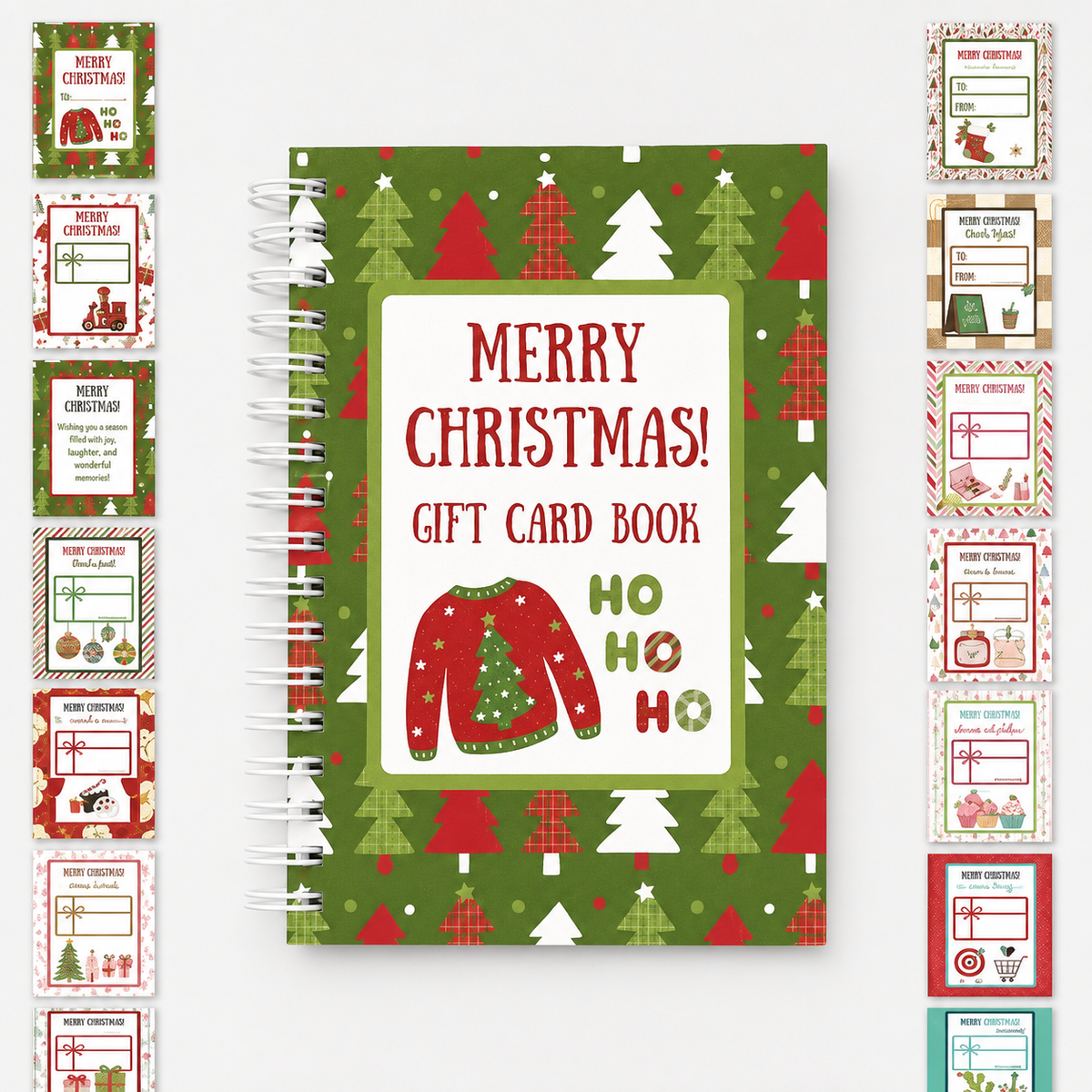 🔥🎁48% OFF!!!-Ready for Christmas!🎅Christmas Gift Card Booklet -👍DIY Spiral-Bound Christmas Gift Card Holder Book-C