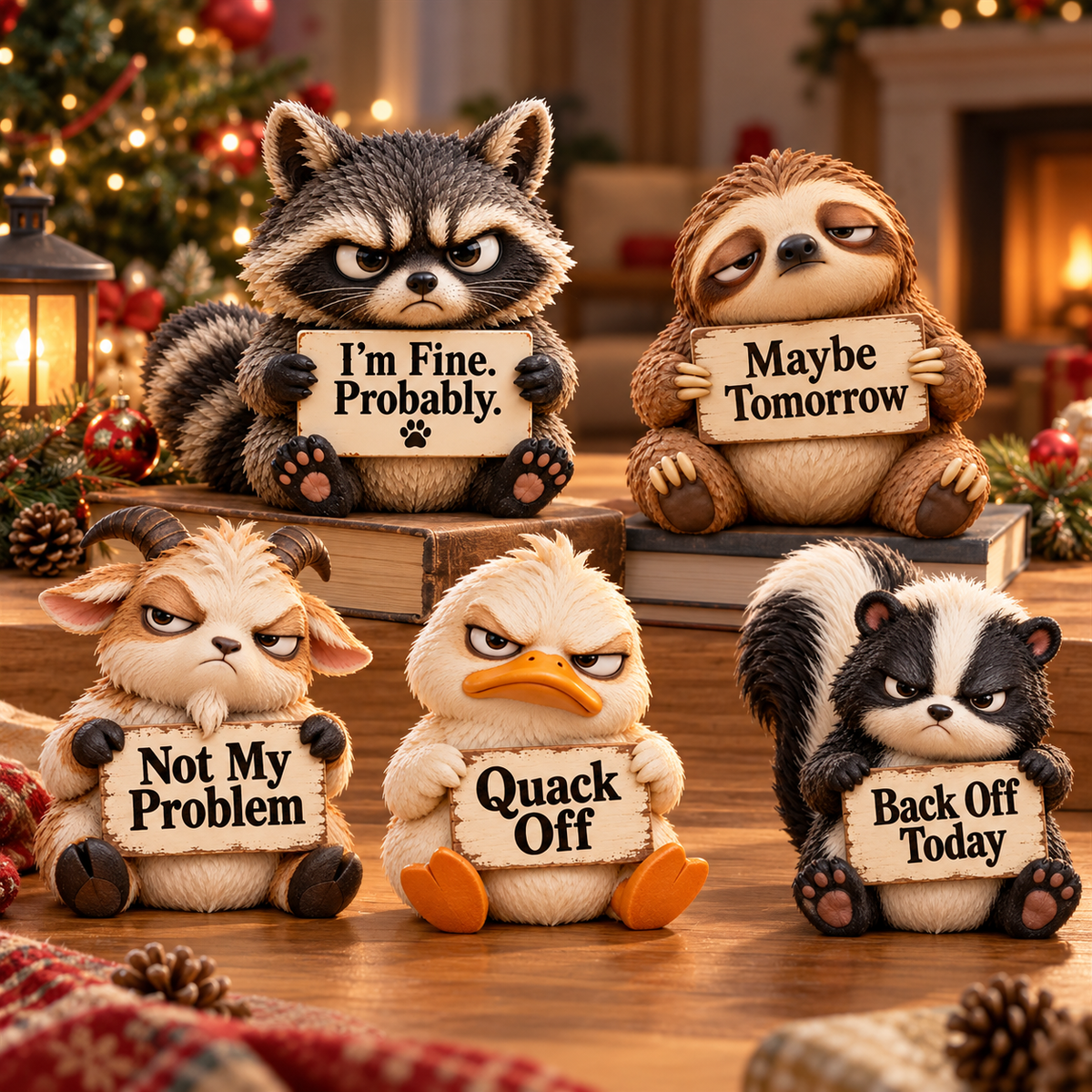 🐾🤨Sassy Animal Table Decor Funny Little Friends with Attitude