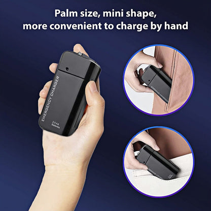 Portable Emergency Phone Charger AA Battery Powered Power Bank with LED Flashlight
