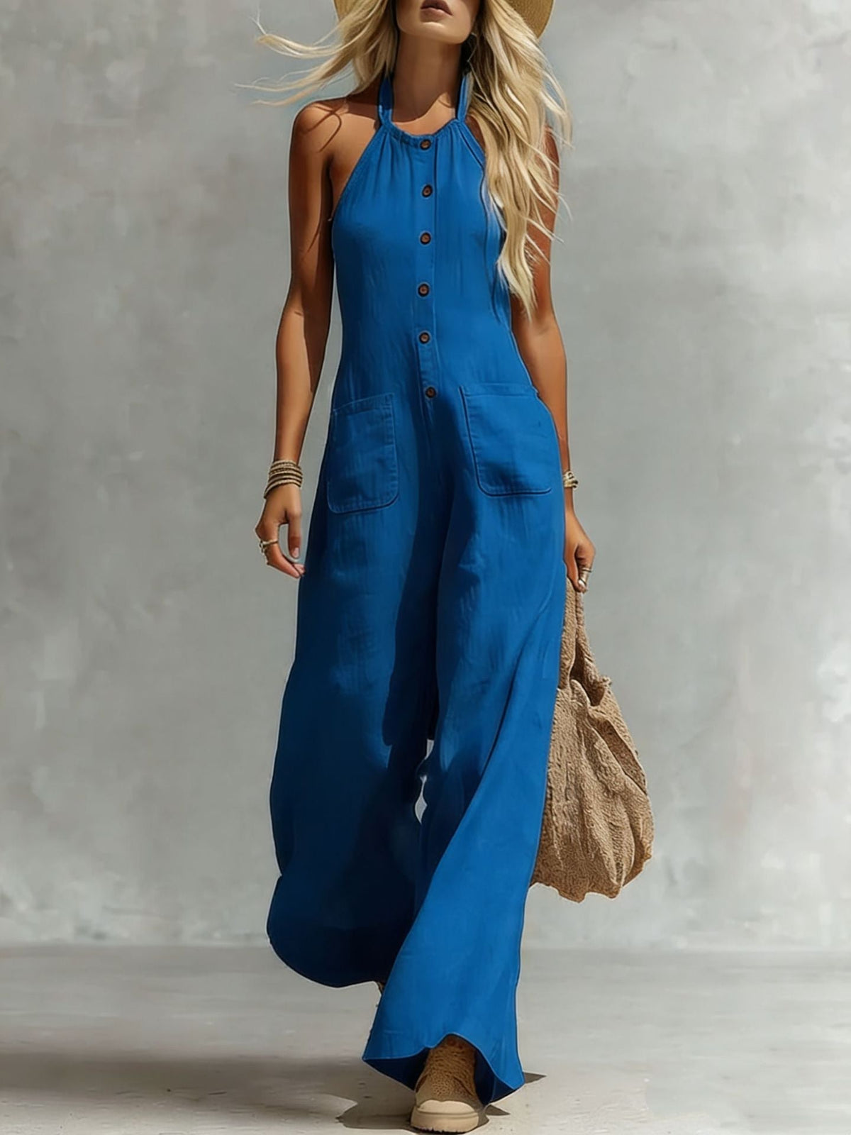 Breezy Halter Wide-Leg Jumpsuit