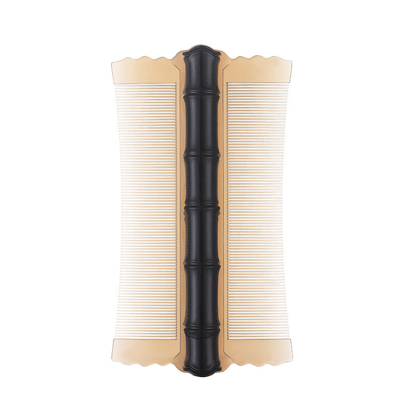 🎋 Bamboo Styling Double-Sided Fine Teeth Comb | Removes Lice & Dandruff | Ergonomic Grip | All Hair Types | For Adults, Kids & Pets 🌿✨