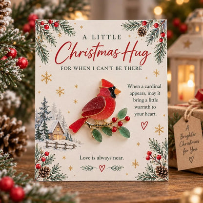 A Little Christmas Hug Sea Glass Keepsake Card – Handmade Holiday Gift With A Touch Of Love