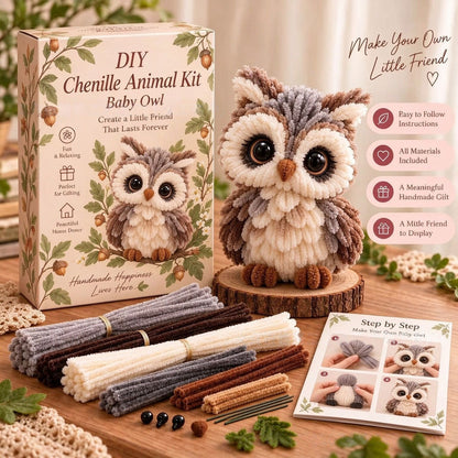 🐿️DIY Chenille Animal Kit, Make Your Own Woodland Friend Craft Set