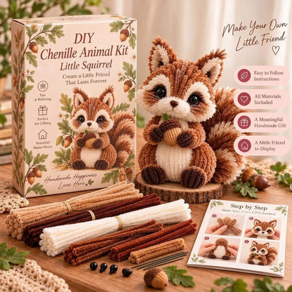 🐿️DIY Chenille Animal Kit, Make Your Own Woodland Friend Craft Set