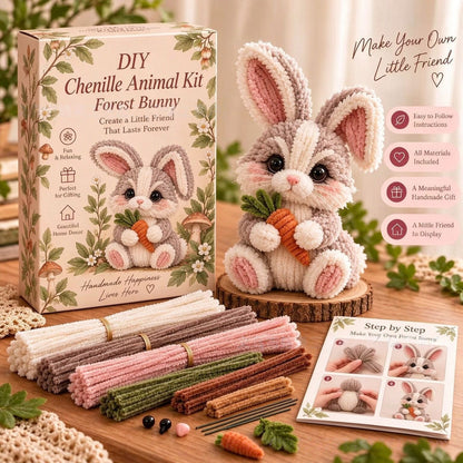 🐿️DIY Chenille Animal Kit, Make Your Own Woodland Friend Craft Set