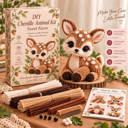 🐿️DIY Chenille Animal Kit, Make Your Own Woodland Friend Craft Set