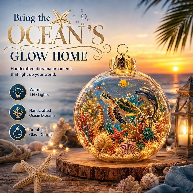 Lighted Ocean Animal Diorama Ornament