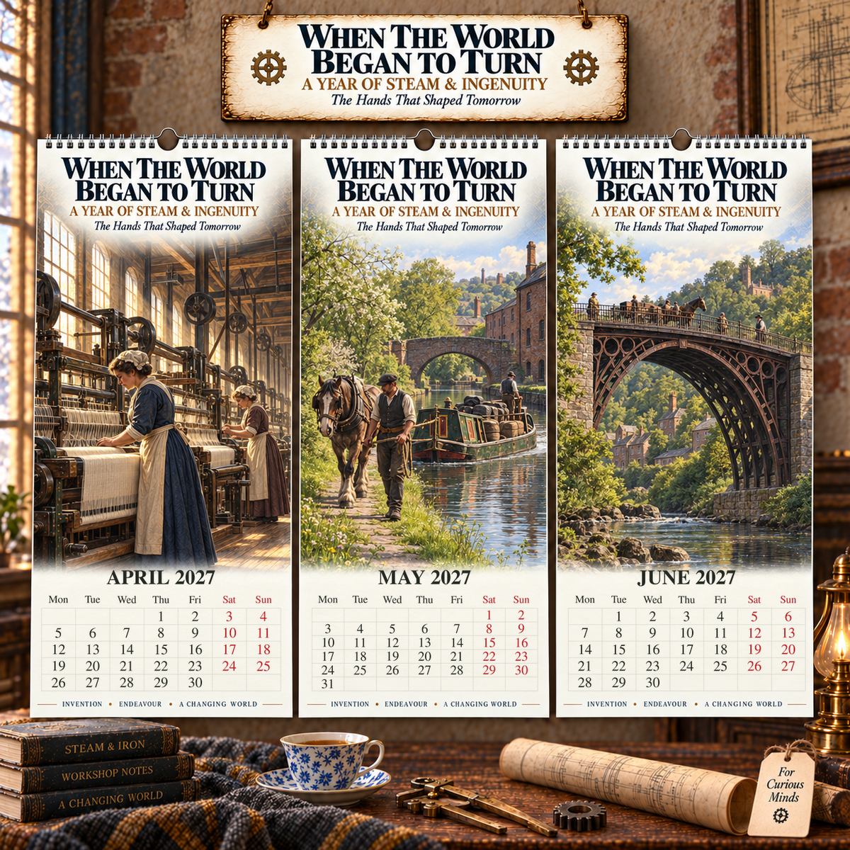 ✨⚙️2027 When The World Began To Turn Wall Calendar⚙️🔥