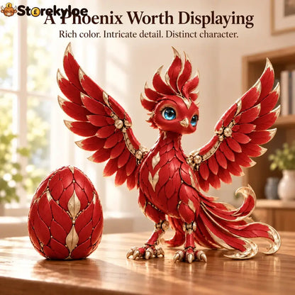 ✨ A Little Everyday Wonder | Red & Gold Phoenix Figurine for Shelves & Desks