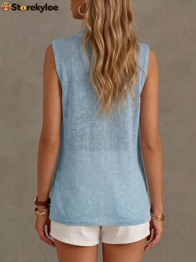 A Loose Comfortable And Lightweight Sleeveless Knit Top.