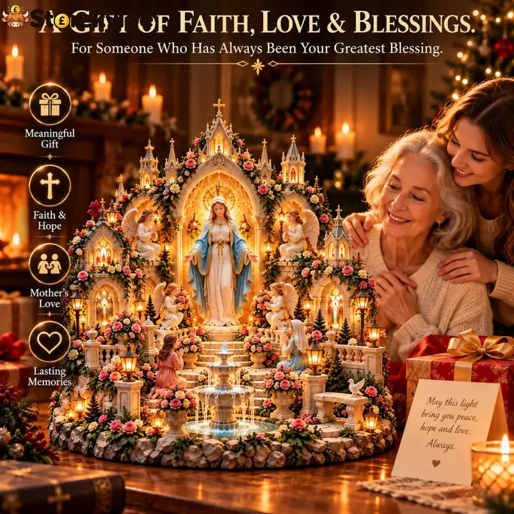 🌹 A Mother’s Love A Light of Grace ✨ Virgin Mary LED Sanctuary – Faith Hope & Everlasting Love