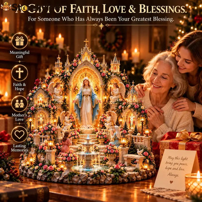 🌹 A Mother’s Love A Light of Grace ✨ Virgin Mary LED Sanctuary – Faith Hope & Everlasting Love