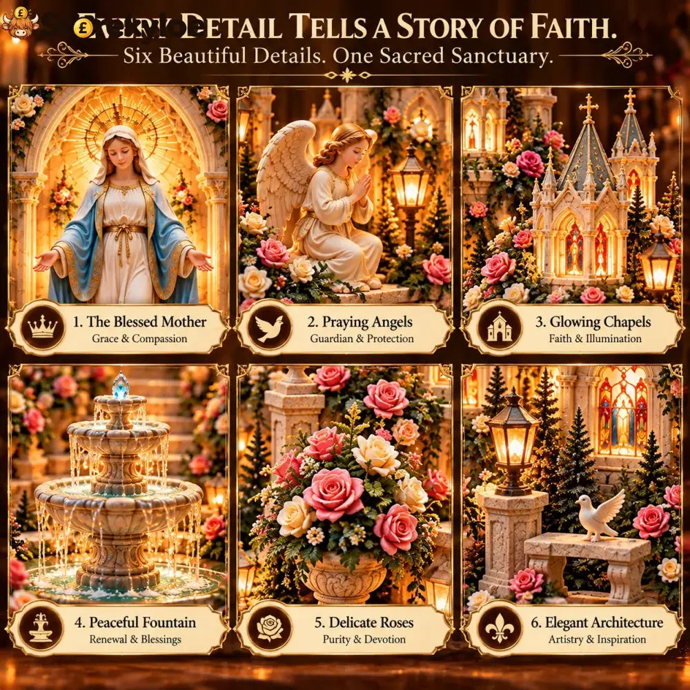 🌹 A Mother’s Love A Light of Grace ✨ Virgin Mary LED Sanctuary – Faith Hope & Everlasting Love
