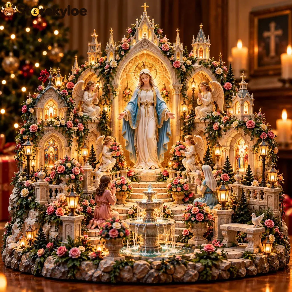🌹 A Mother’s Love A Light of Grace ✨ Virgin Mary LED Sanctuary – Faith Hope & Everlasting Love