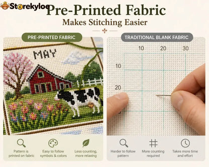 A Year in Stitches – 12-Month Seasonal Cross Stitch Kit - 节日装饰、diy类