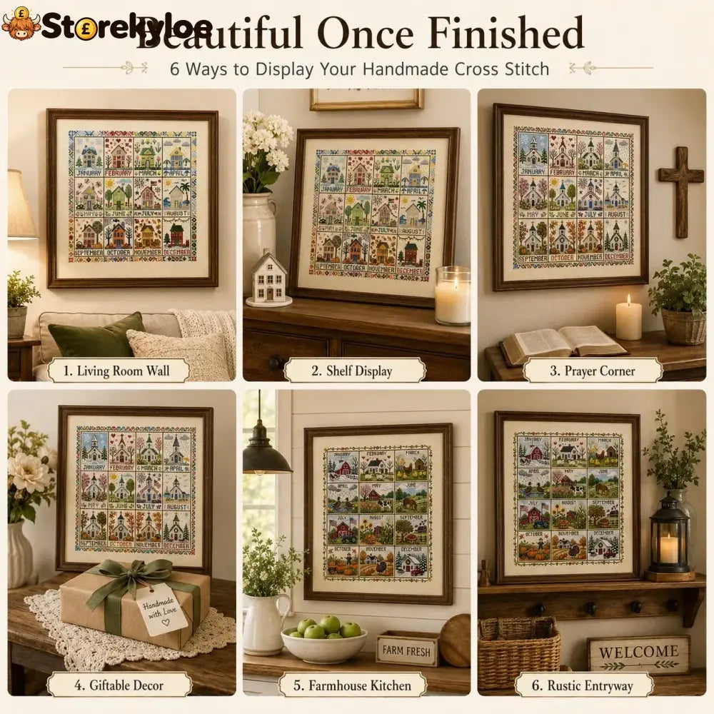 A Year in Stitches – 12-Month Seasonal Cross Stitch Kit - 节日装饰、diy类