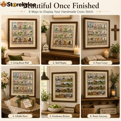 A Year in Stitches – 12-Month Seasonal Cross Stitch Kit - 节日装饰、diy类