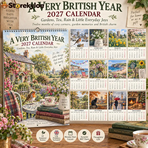 📅A Year in the British Countryside 2027 Wall Calendar – 12 Months of Cottages Gardens & Quiet Country Life