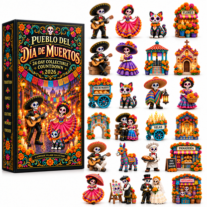 💀🌼 Pueblo del Día de Muertos 2026 – 24-Day Collectible Countdown Calendar 🎉