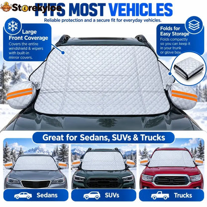 🚗 All-Season Magnetic Windshield Cover – Snow Ice & Frost Protection