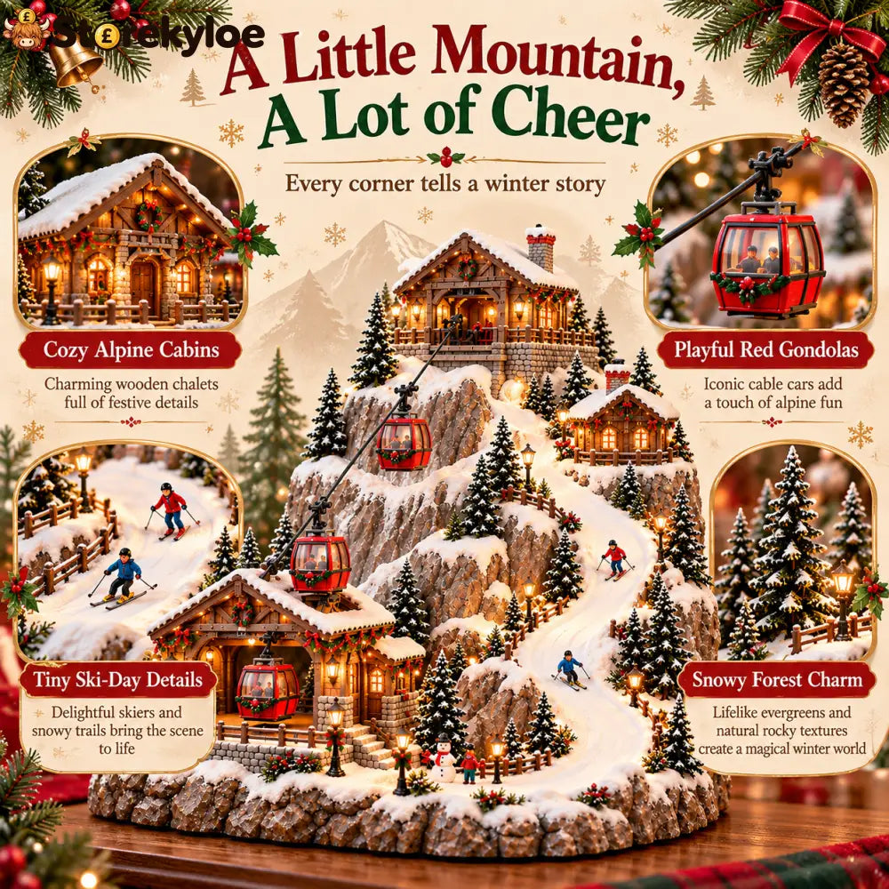 🏔️ Alpine Christmas Ski Village™ – Festive Mountain Holiday Display