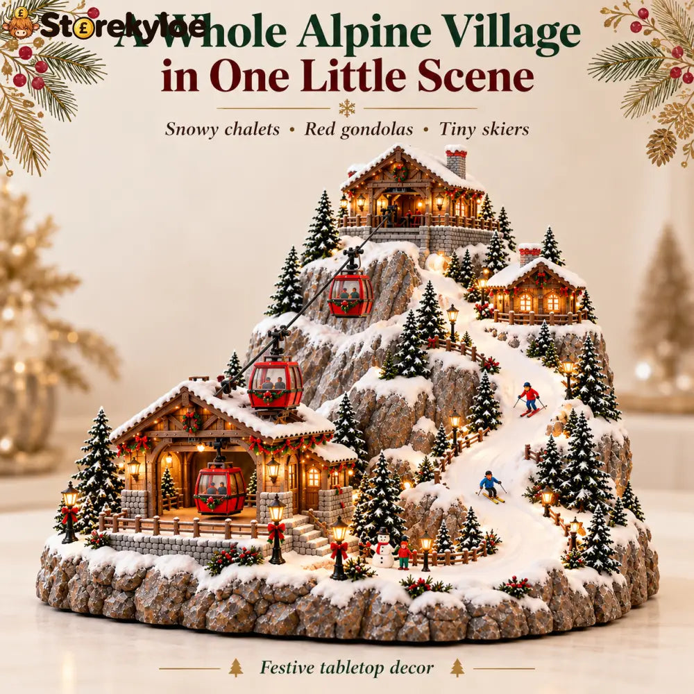 🏔️ Alpine Christmas Ski Village™ – Festive Mountain Holiday Display