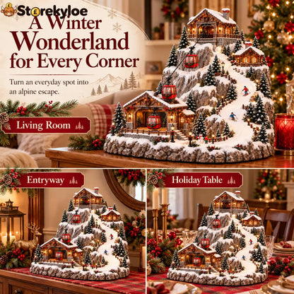 🏔️ Alpine Christmas Ski Village™ – Festive Mountain Holiday Display
