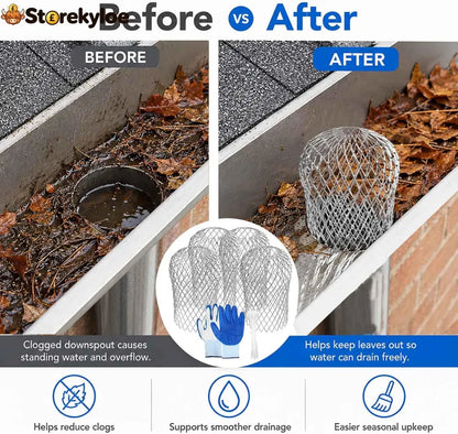 Aluminum Alloy Gutter Guard Filter Roof Rain Gutter Downspout Strainer Anti‑Clog Leaf Debris Catcher for Home Drainage