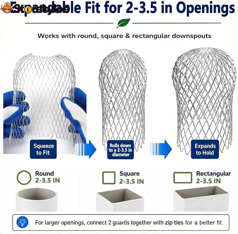 Aluminum Alloy Gutter Guard Filter Roof Rain Gutter Downspout Strainer Anti‑Clog Leaf Debris Catcher for Home Drainage