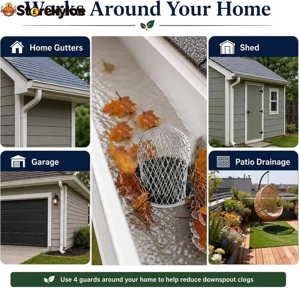 Aluminum Alloy Gutter Guard Filter Roof Rain Gutter Downspout Strainer Anti‑Clog Leaf Debris Catcher for Home Drainage
