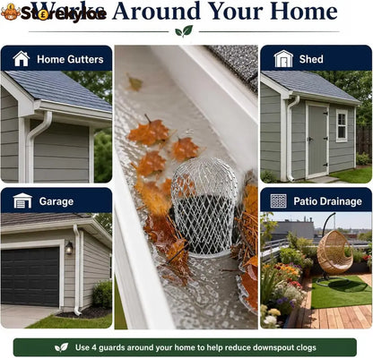 Aluminum Alloy Gutter Guard Filter Roof Rain Gutter Downspout Strainer Anti‑Clog Leaf Debris Catcher for Home Drainage