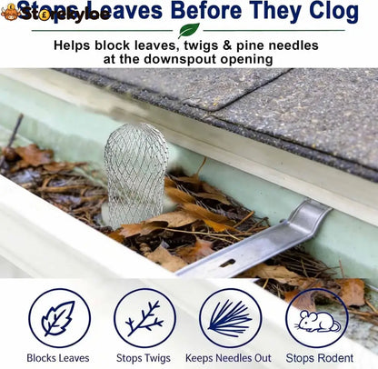 Aluminum Alloy Gutter Guard Filter Roof Rain Gutter Downspout Strainer Anti‑Clog Leaf Debris Catcher for Home Drainage