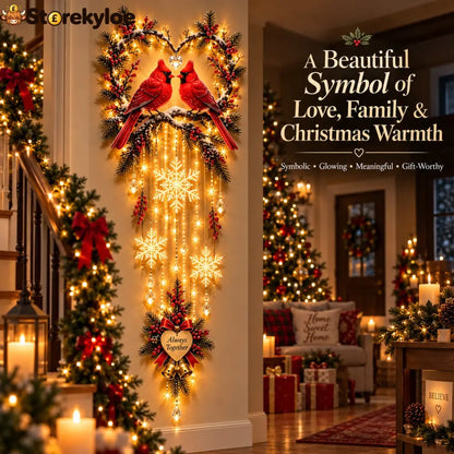 🐦 Always Together Cardinals™ – Lighted Christmas Wall Decor