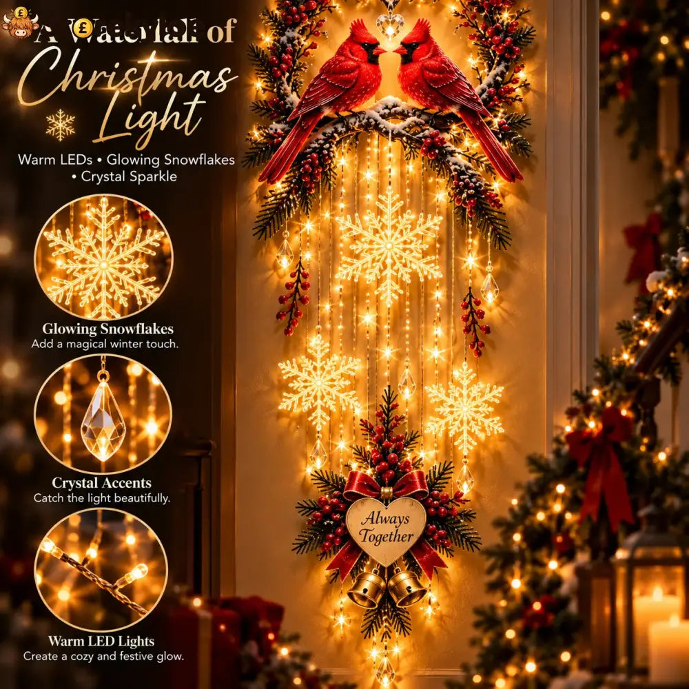🐦 Always Together Cardinals™ – Lighted Christmas Wall Decor - ❤Buy 1