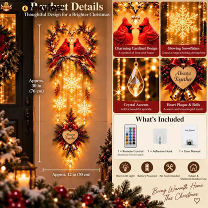🐦 Always Together Cardinals™ – Lighted Christmas Wall Decor - ❤Buy 1