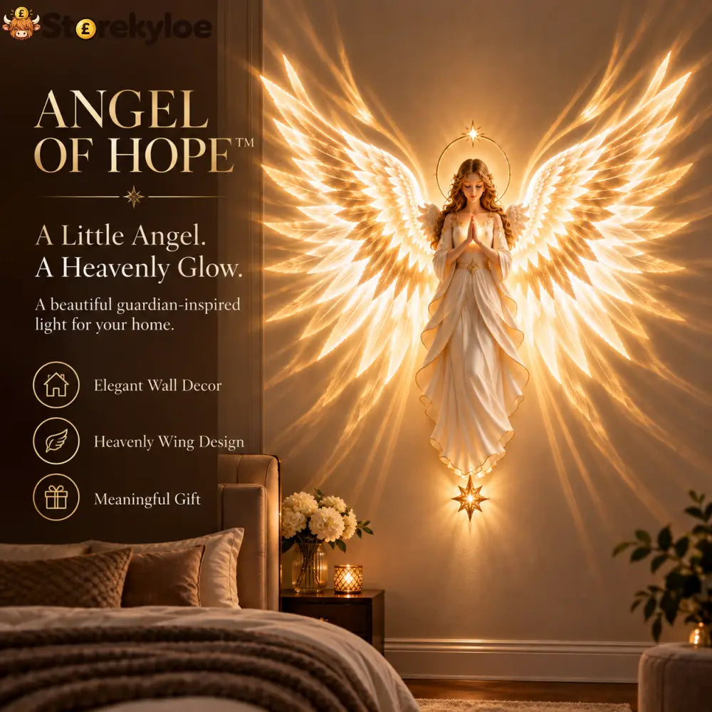 ✝️✨ Angel of Hope™, Heavenly Wings Projection Wall Light | Christian Home Decor & Faith Gift